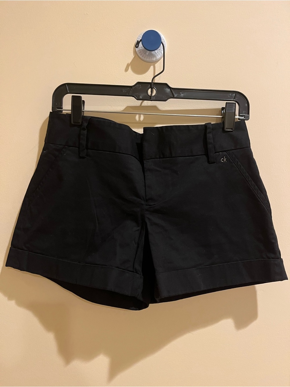 Calvin Klein Women's Black Cuffed Bermuda Shorts